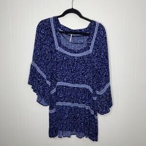 Free People Talk about it tunic In Midnight Blue Size S